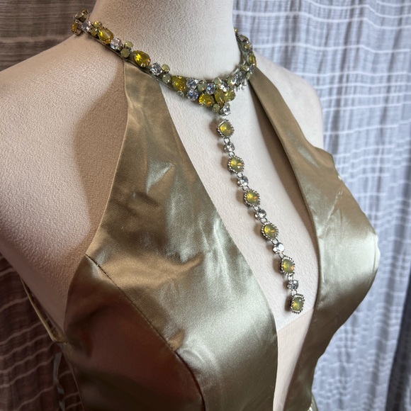 Tarik Ediz Sage Pleated Prom Dress - Picture 5 of 13